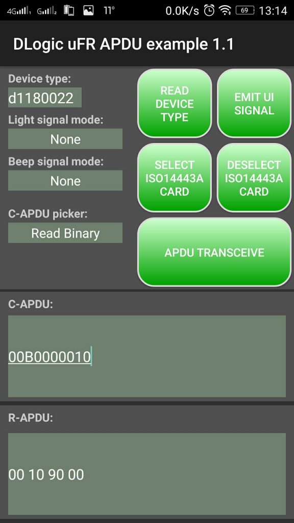 Apdu-opdrachten verzenden /ontvangen op Android (bytelengte wijzigen)
