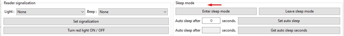 ufr readers tool sleep mode setup
