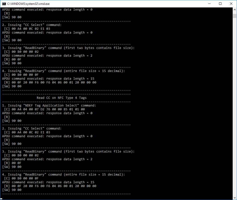 APDU commands with uFR NFC Reader