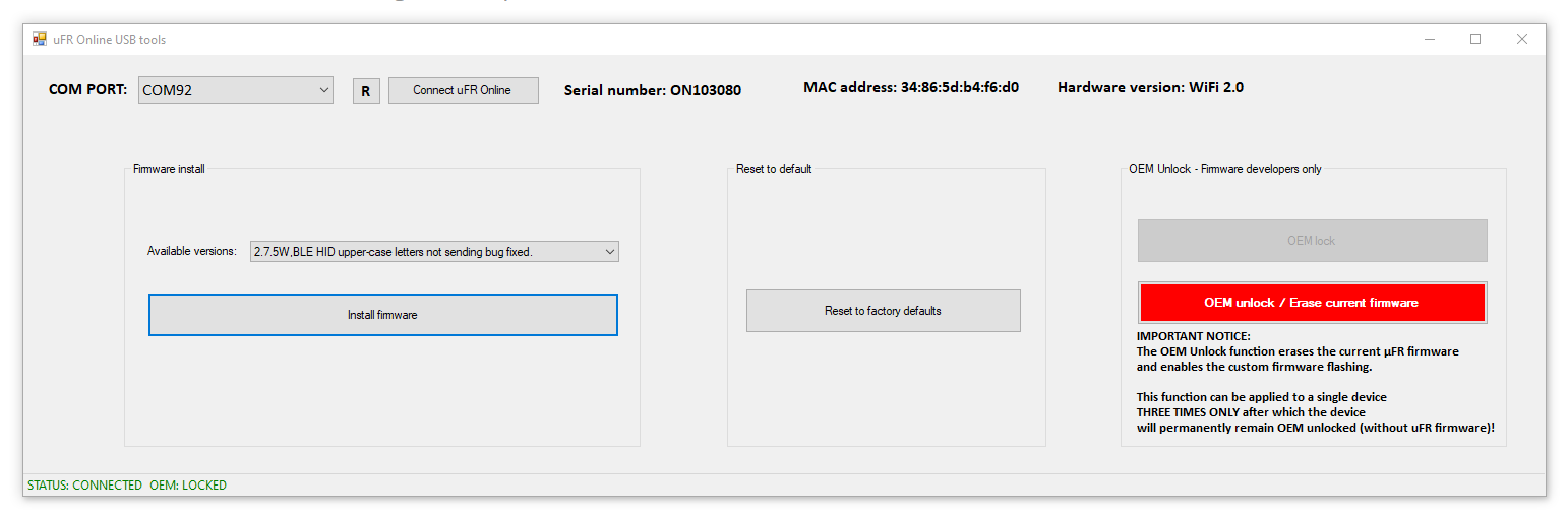 ufr nano online, desktop flasher