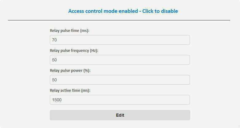 uFR Online enable log and access control mode 